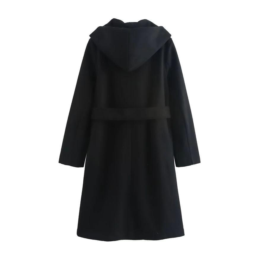 Plain Double-Breasted Coat Product Image