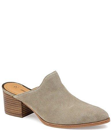 Johnston  Murphy Trista Suede Block Heel Mules Product Image