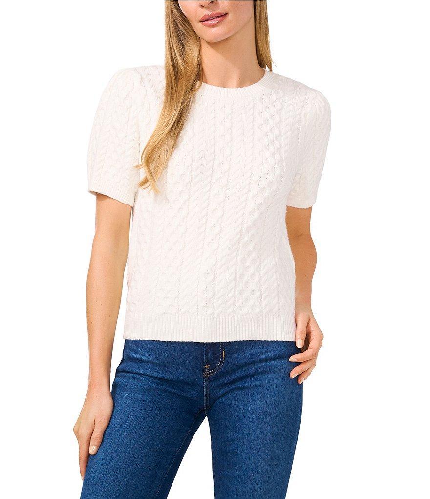 CeCe Crew Neck Short Sleeve Sweater Product Image