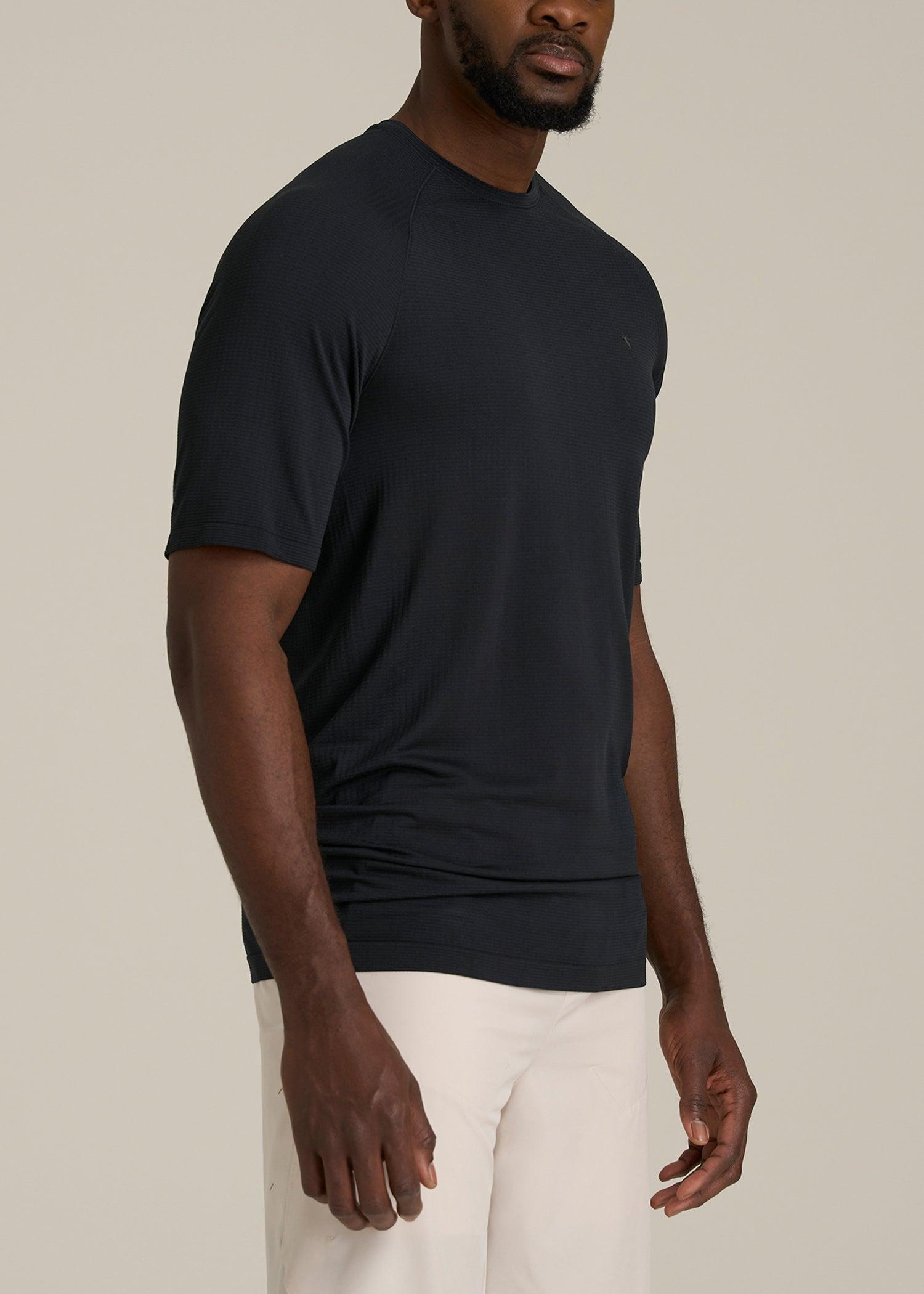 Vented Training Top for Tall Men in Black Product Image