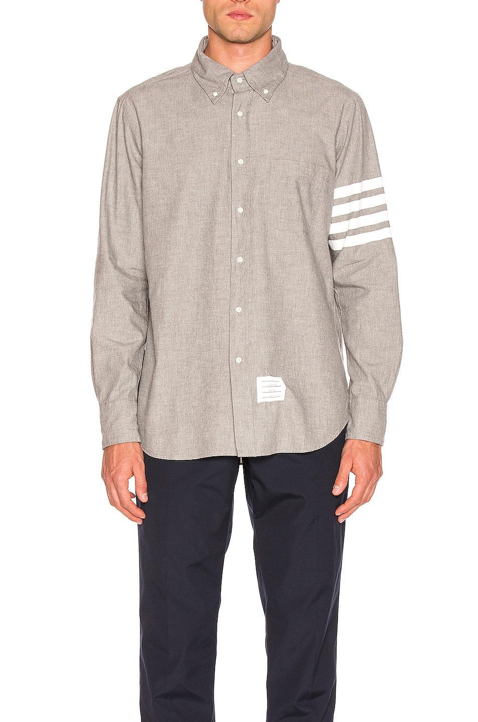 Mens Straight-Fit Button-Down Stripe Long Sleeve Shirt Product Image