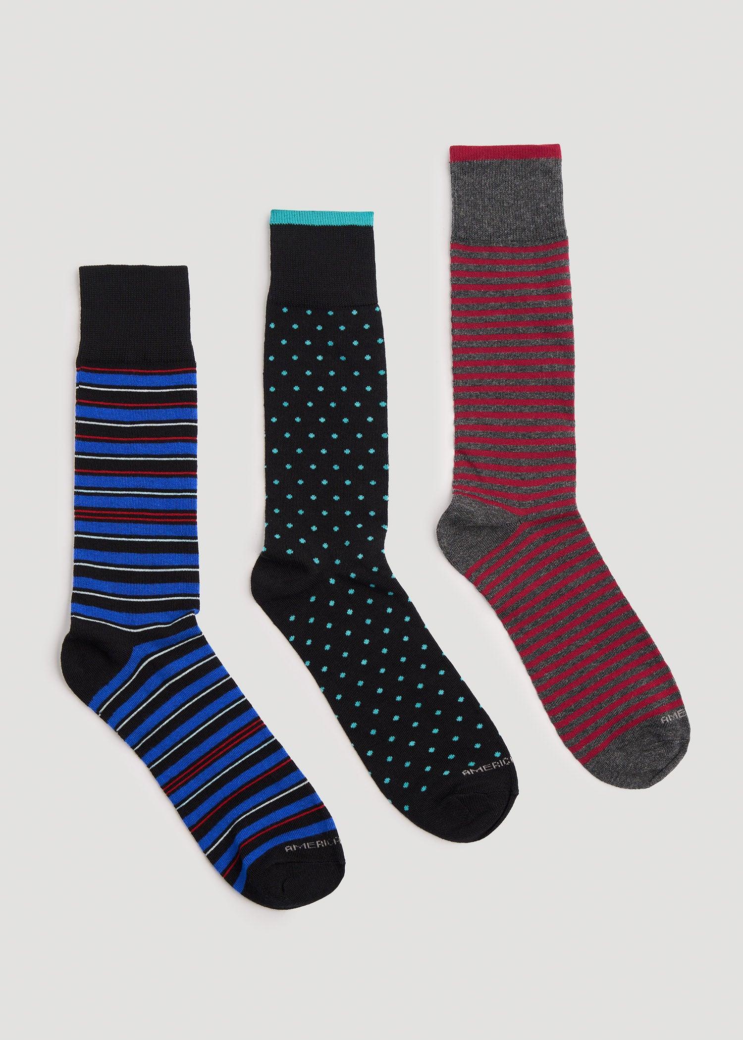 Dress Socks Size 14 to 17 (3-Pack) for Tall Men in Pack B Product Image