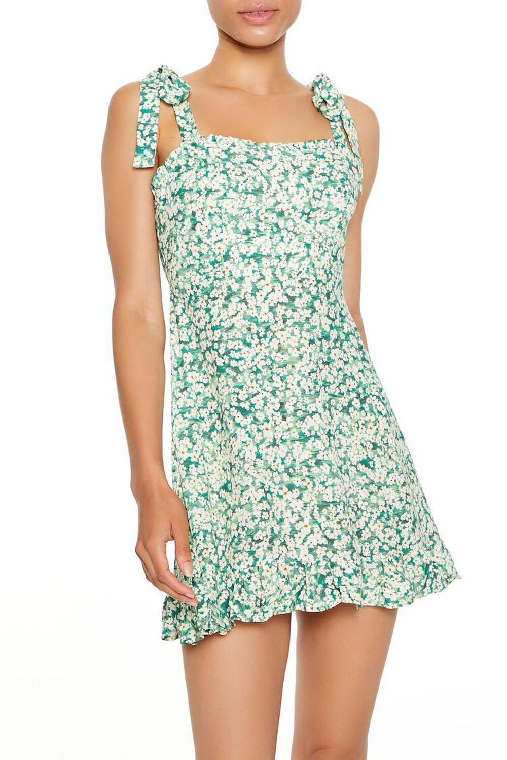 Ditsy Floral Tie-Strap Mini Dress | Forever 21 Product Image