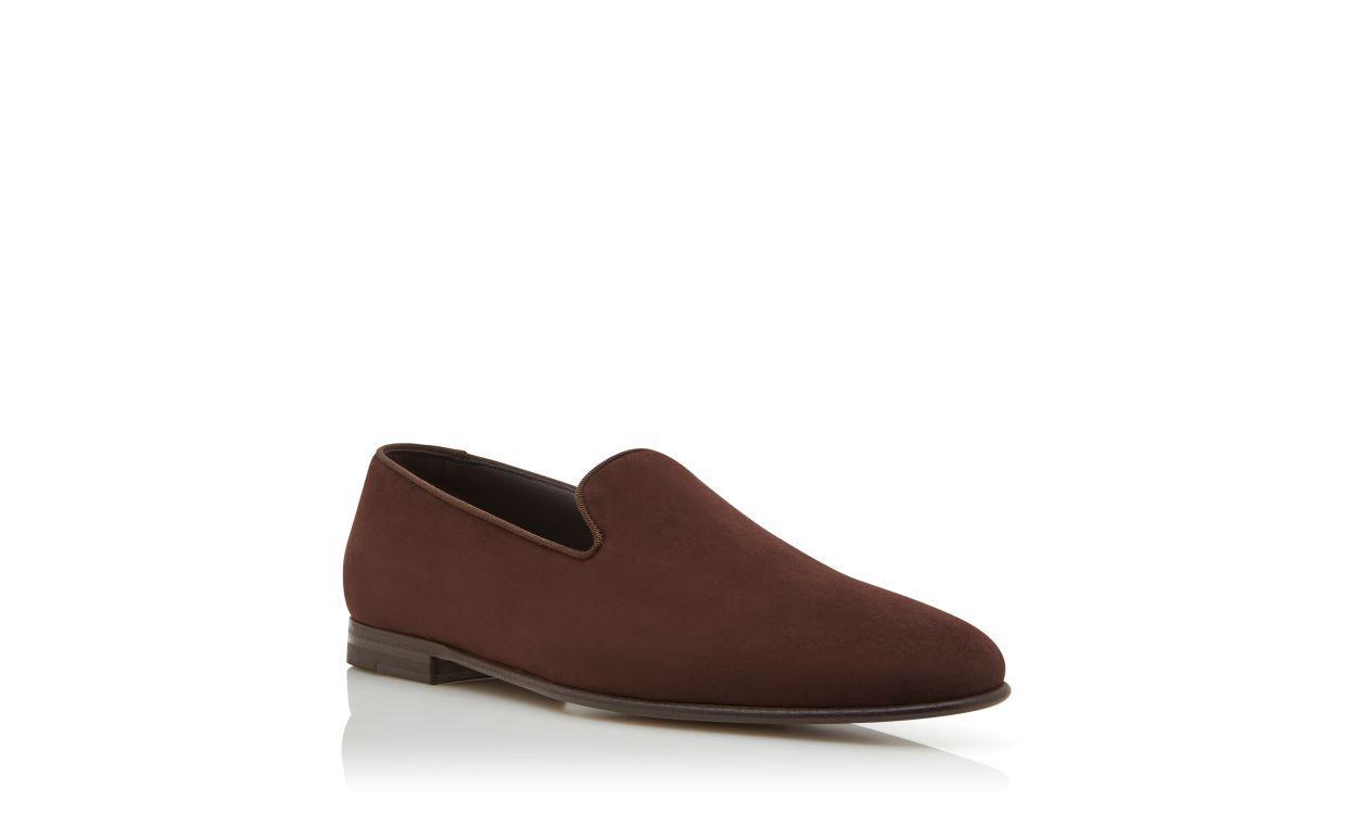MARIO Black Velvet Loafers  Product Image