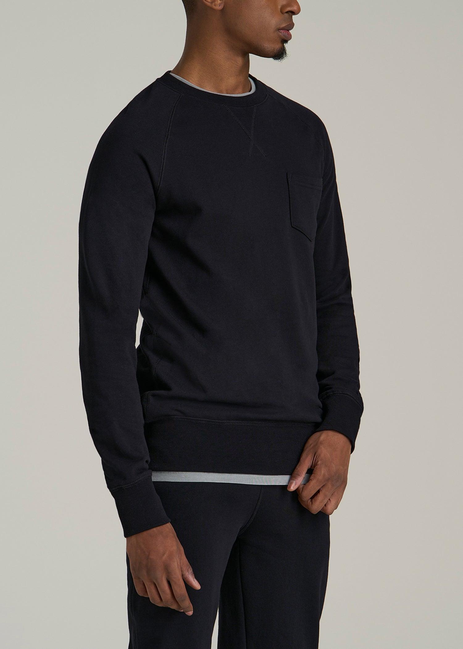 Wearever 2.0 French Terry Crewneck Sweatshirt for Tall Men in Black Product Image