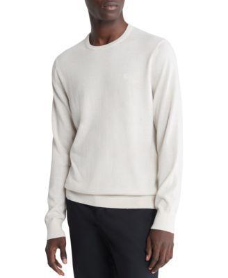 Calvin Klein Men's Extra Fine Merino Blend Crewneck Sweater - Black - S Product Image