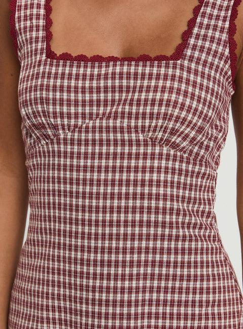 Dasha Mini Dress Red Check Product Image