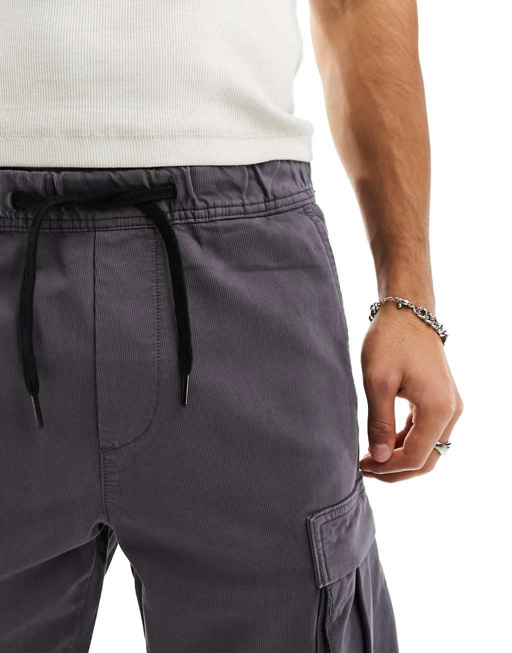 Only & Sons loose fit cargo pants in gray Product Image
