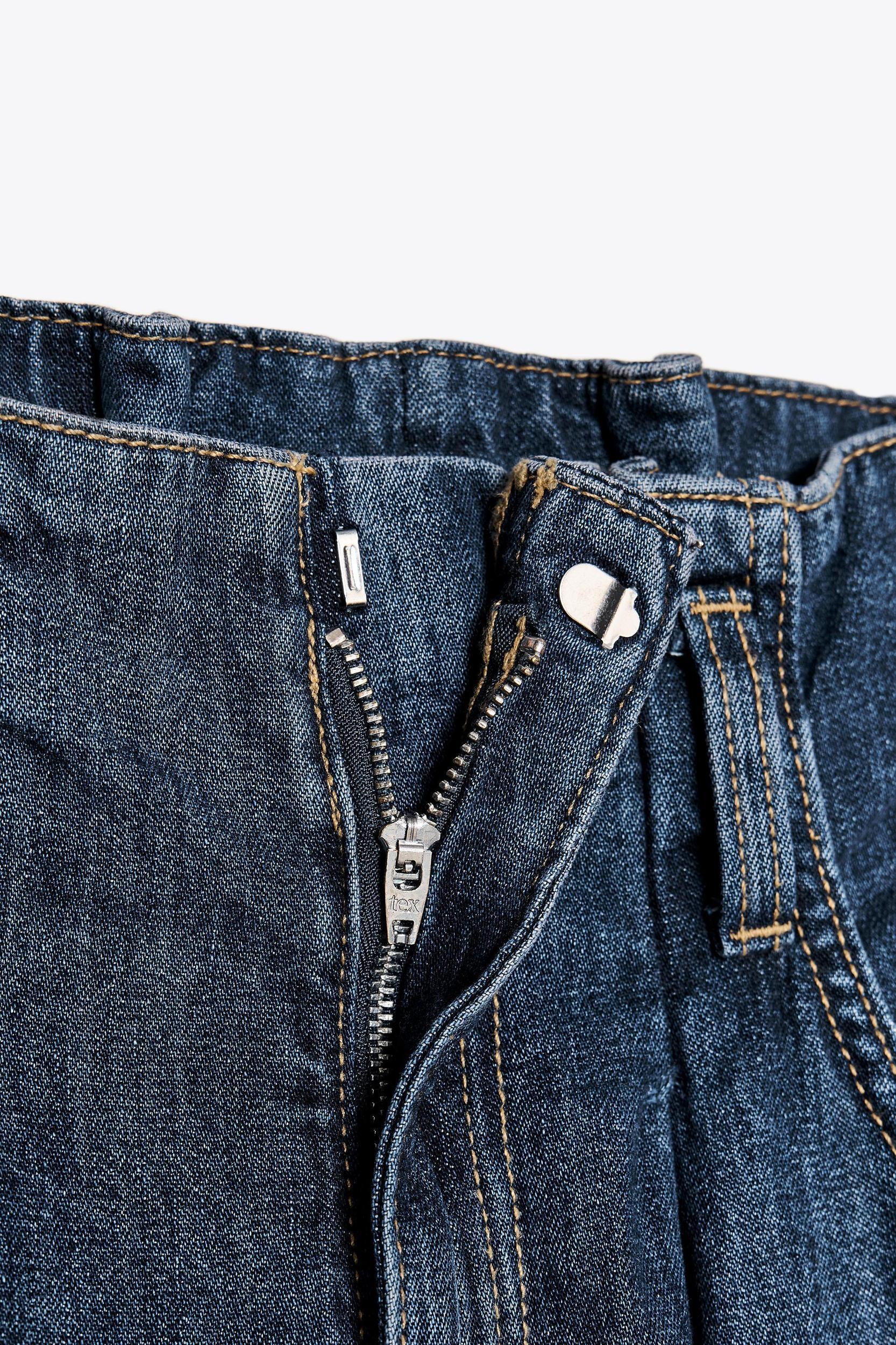 TRF HIGH-WAISTED PAPERBAG BELT JEANS Product Image