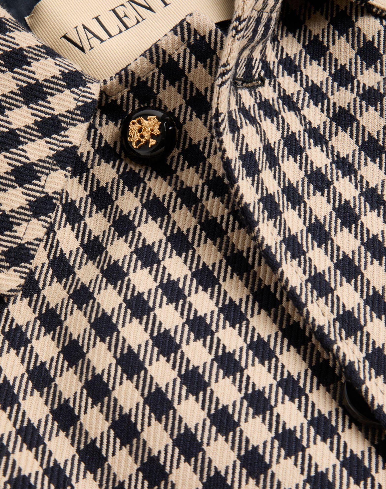 Single-Breasted Cotton And Wool Coat With Vichy Pattern Product Image