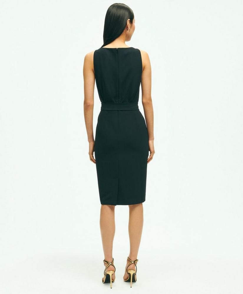 Sleeveless Fine Twill Crepe Sheath Dress Product Image