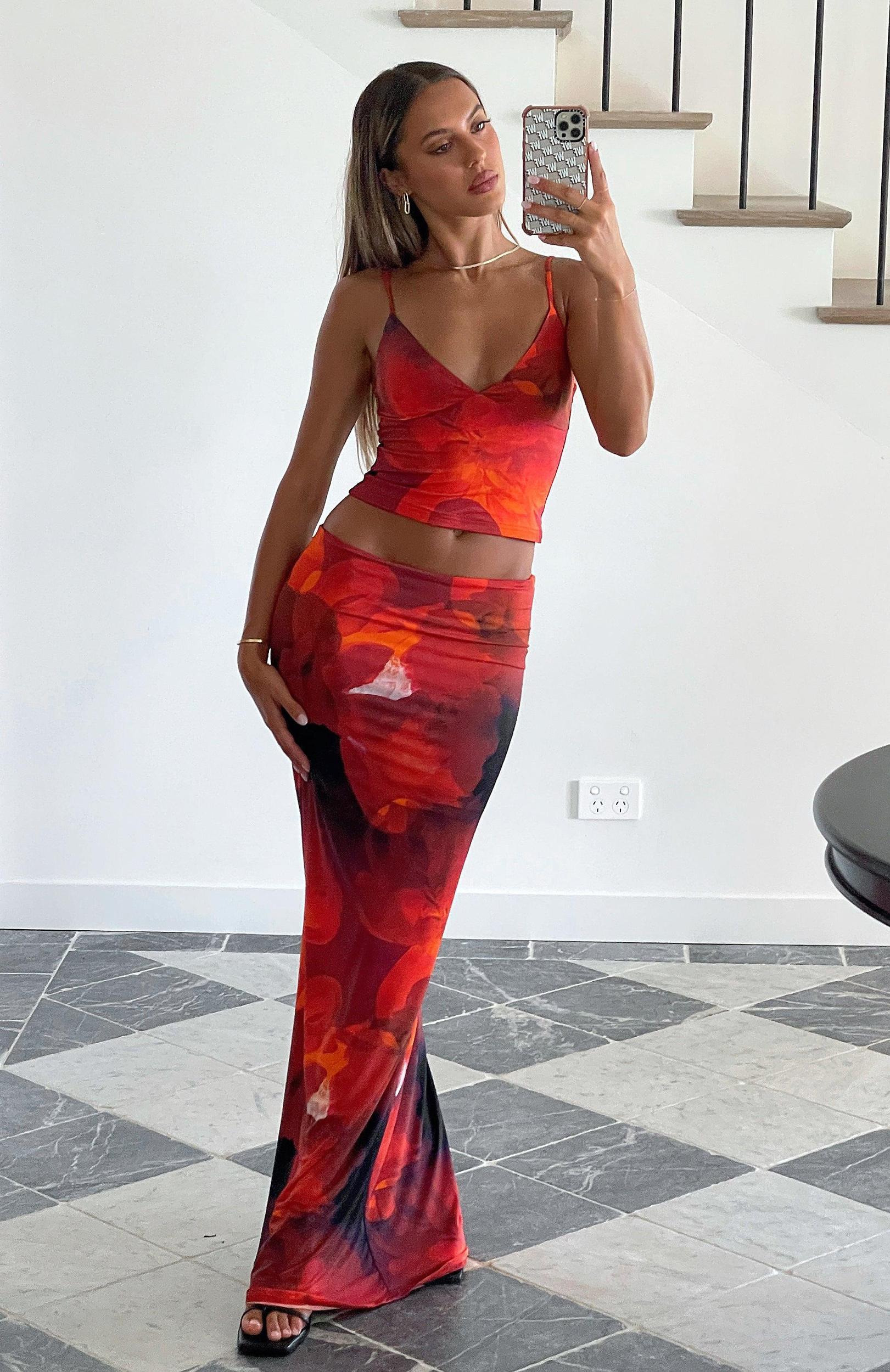Sweet Salutations Maxi Skirt Ember Product Image