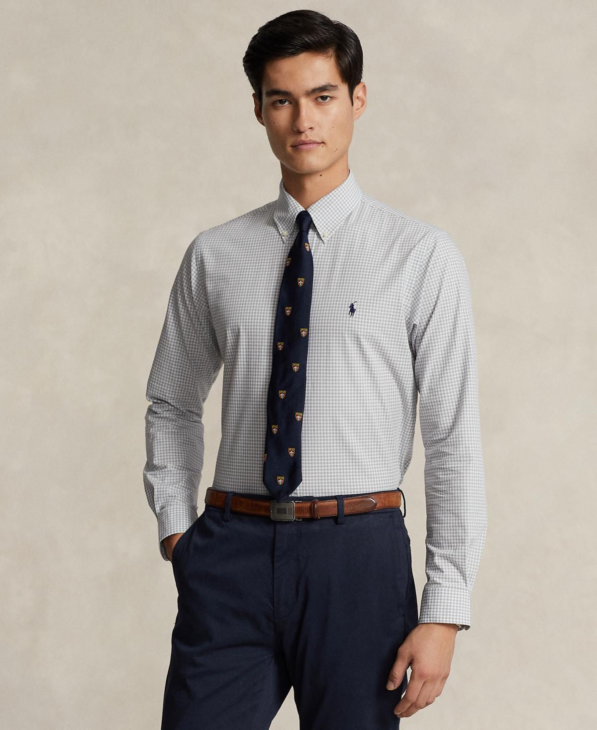 Polo Ralph Lauren Cotton Stretch Poplin Gingham Check Slim Fit Button Down Shirt Product Image