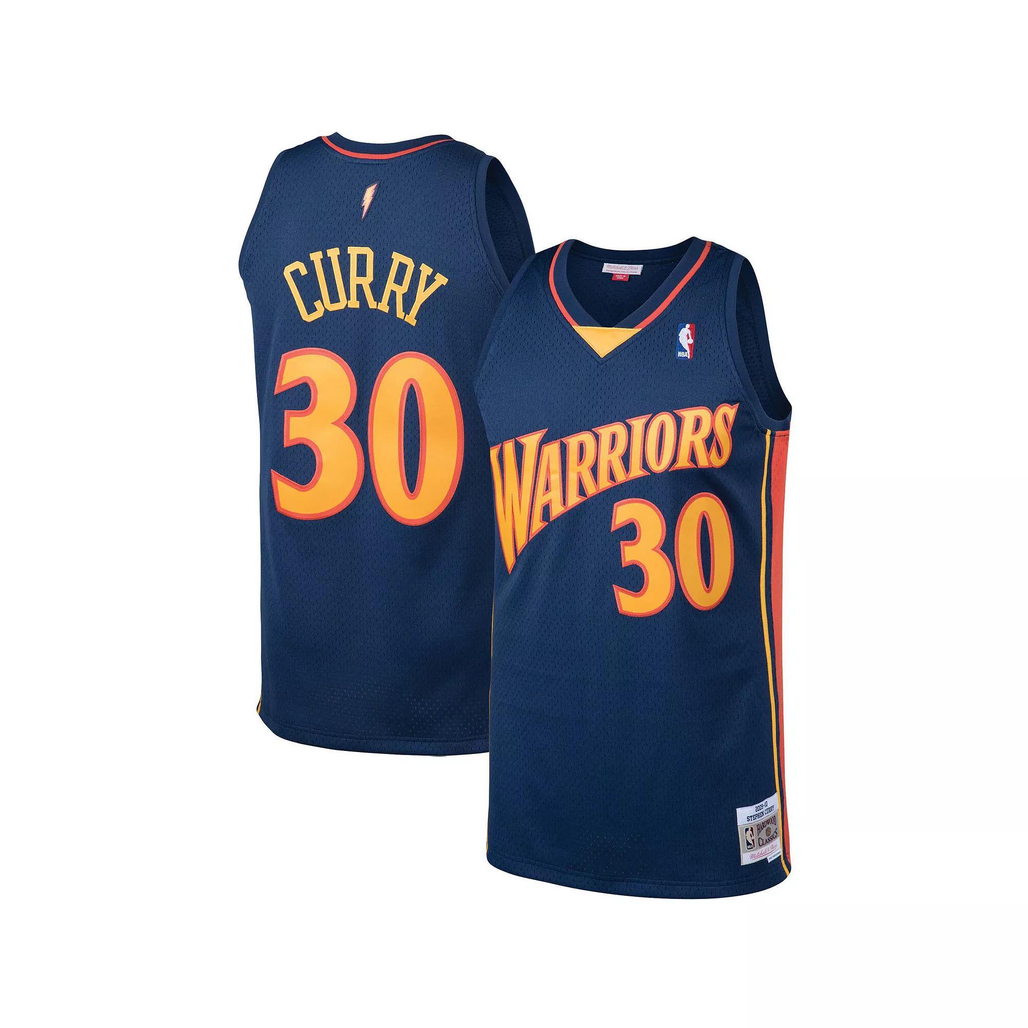 Men's Mitchell & Ness Stephen Curry Navy Golden State Warriors Big & Tall Hardwood Classics Jersey, Size: 4XB, Blue Product Image