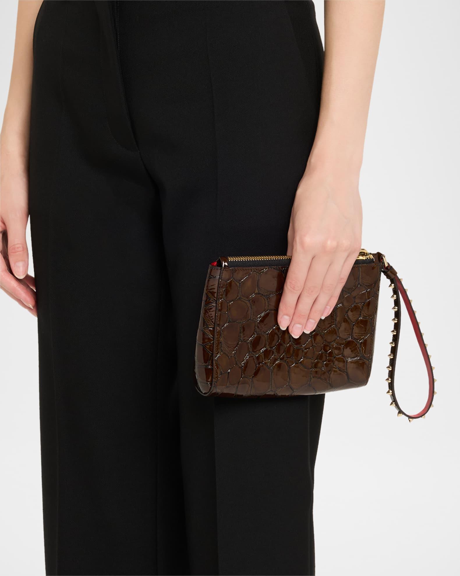 Cabata Mini Croc-Embossed Leather Wristlet Pouch Product Image