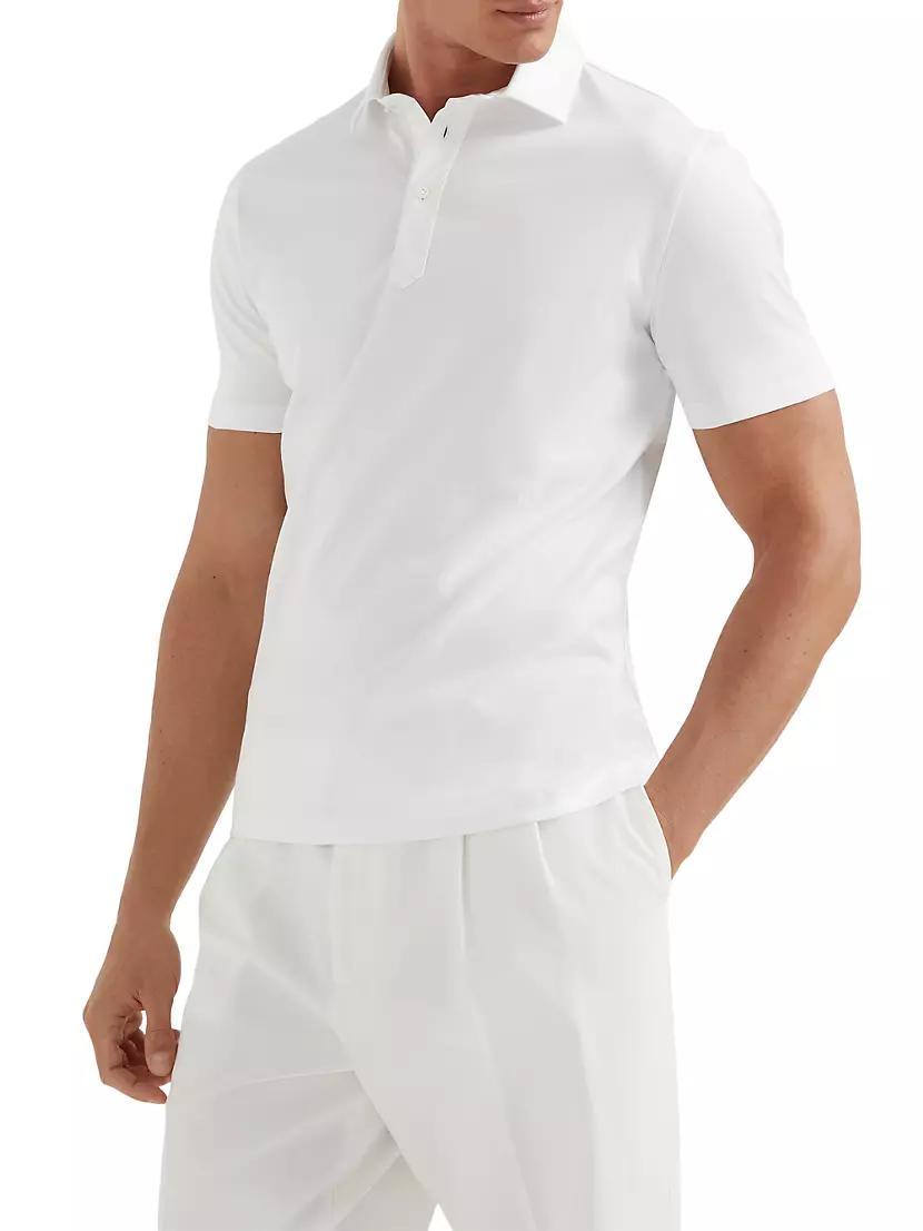 Mens Cotton Piqu Shirt Style Collar Polo Shirt Product Image