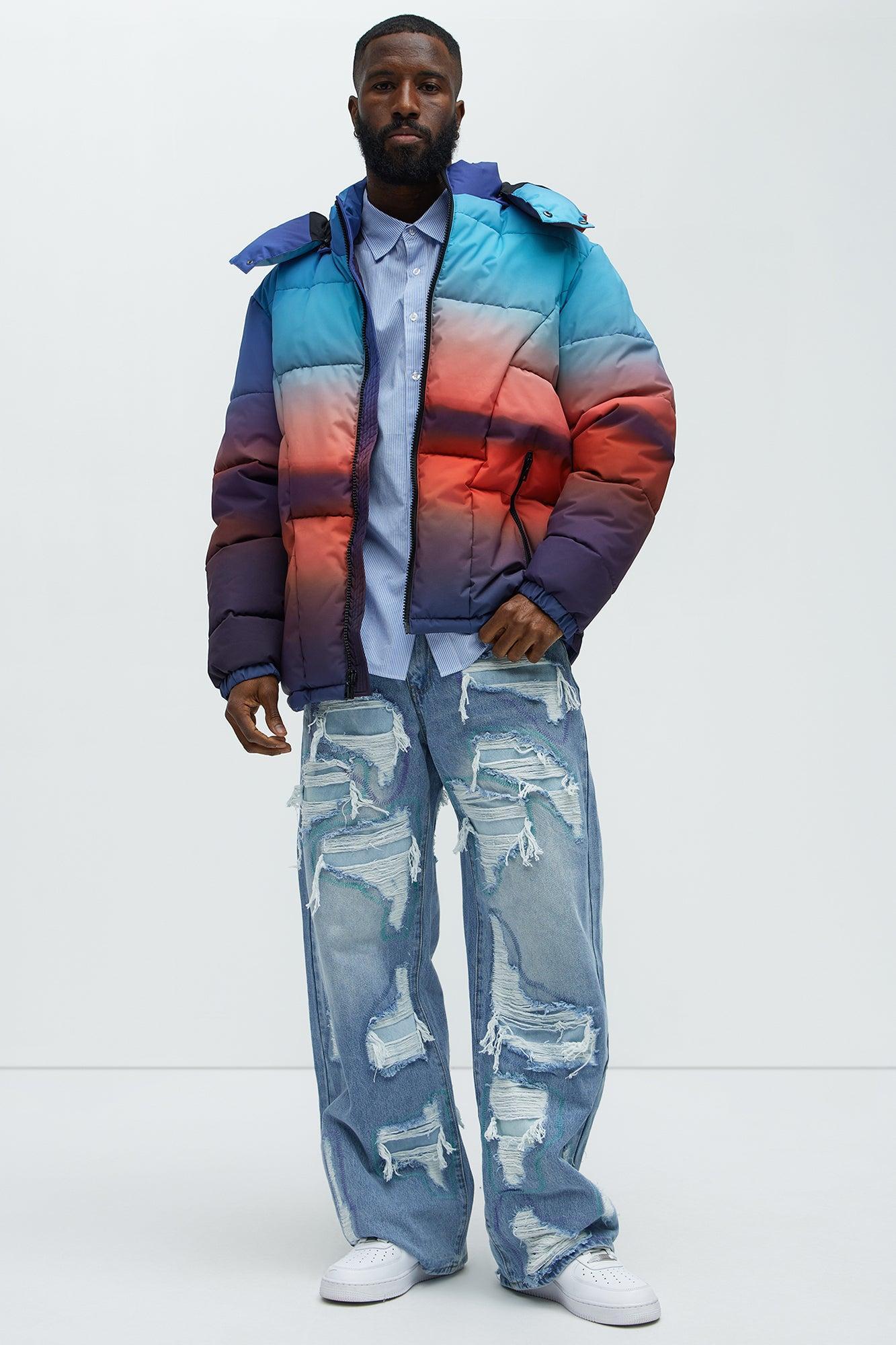 Sunrise Hooded Puffer Jacket - Blue/combo Product Image