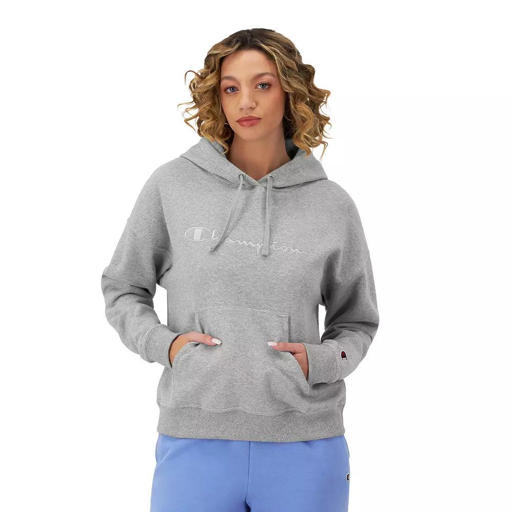 Women's Champion® Powerblend Embroidered Logo Hoodie, Size: XL, Oxford Gray Product Image