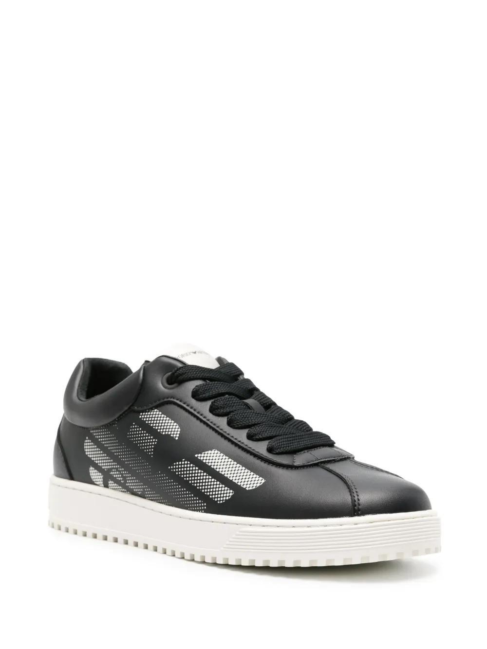eagle-print leather sneakers Product Image