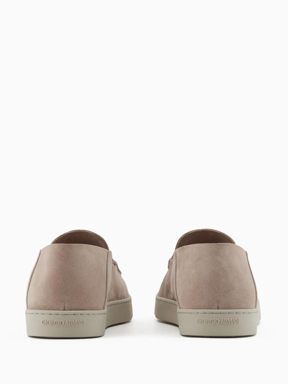 embossed-logo suede loafers Product Image