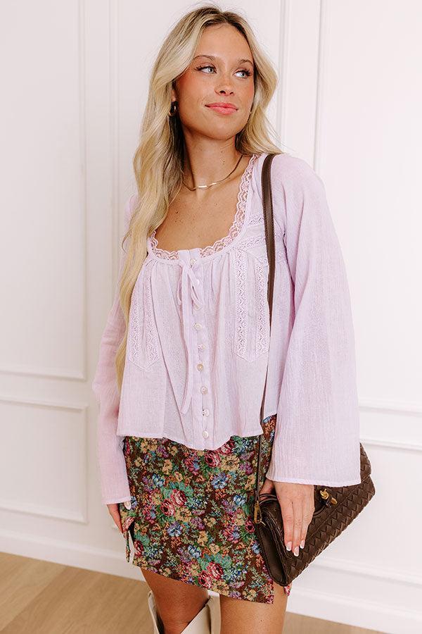 Boho Energy Lace Top in Dusty Purple Product Image