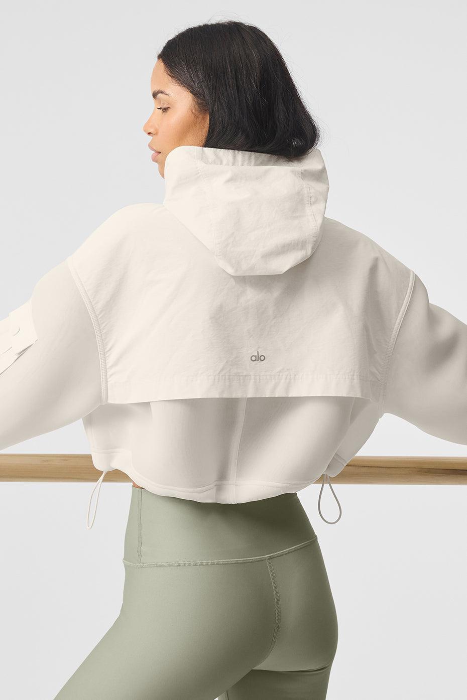 Cropped Engage Cargo Parka - Ivory Female Product Image