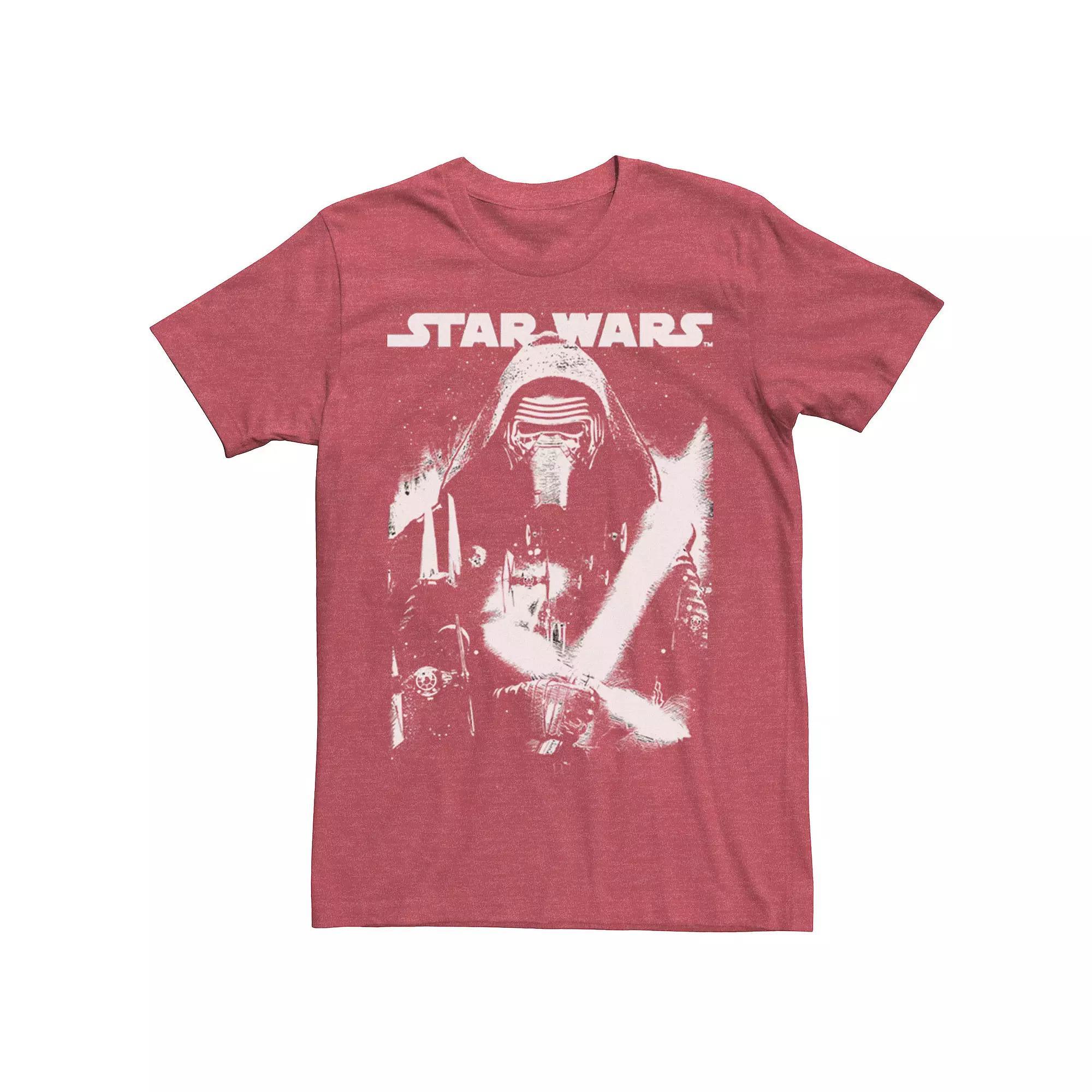 Men's Star Wars Kylo Ren Faded Portrait Tee, Size: 3XL, Red Grey Product Image