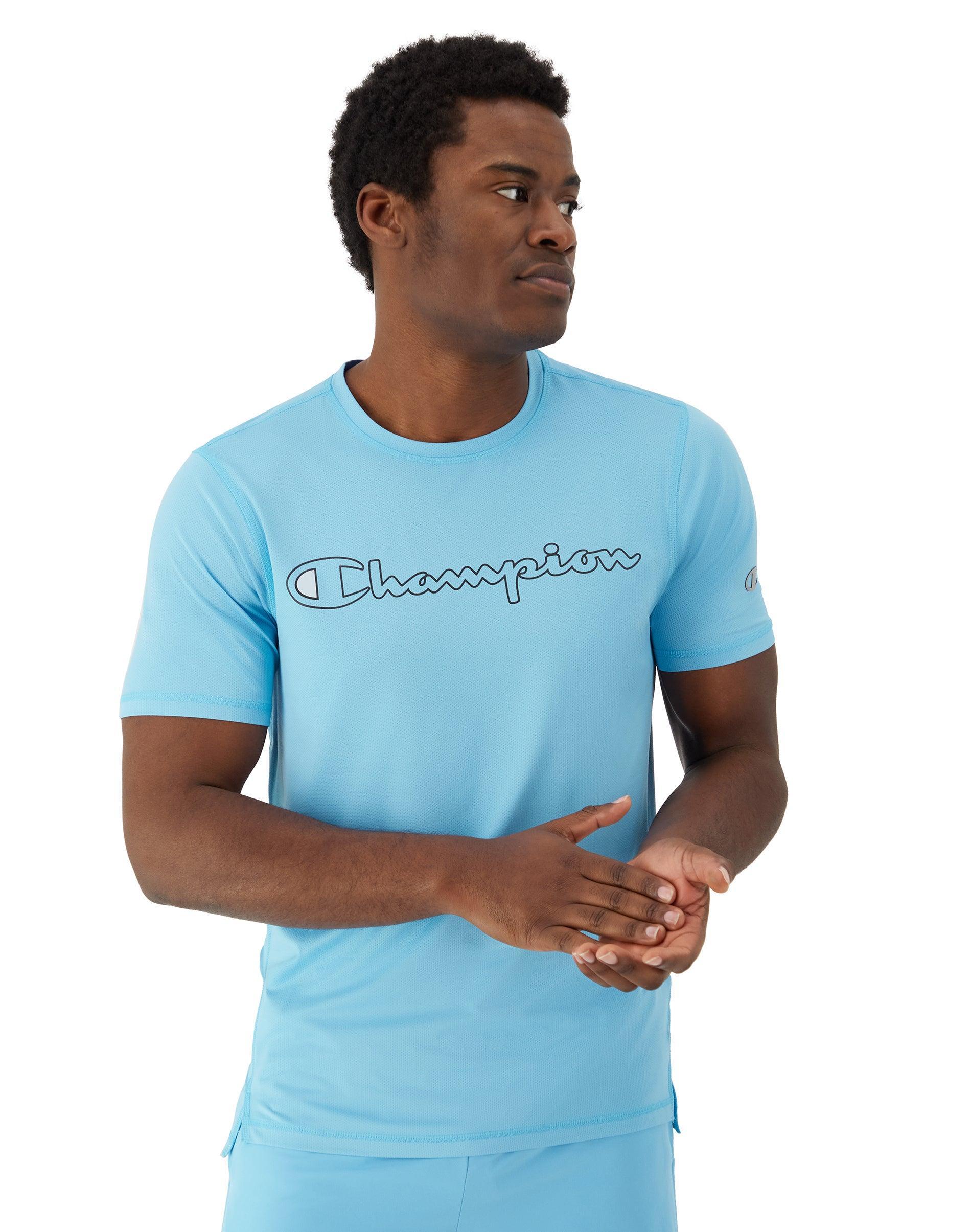 Mens Champion MVP T-Shirt, Classic Script Railroad Grey Heather 2XL Product Image