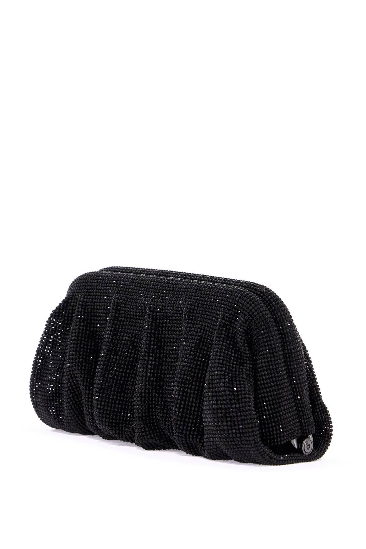 BENEDETTA BRUZZICHES Elegant Large Black Rhinestone Evening Bag For Ceremony Product Image