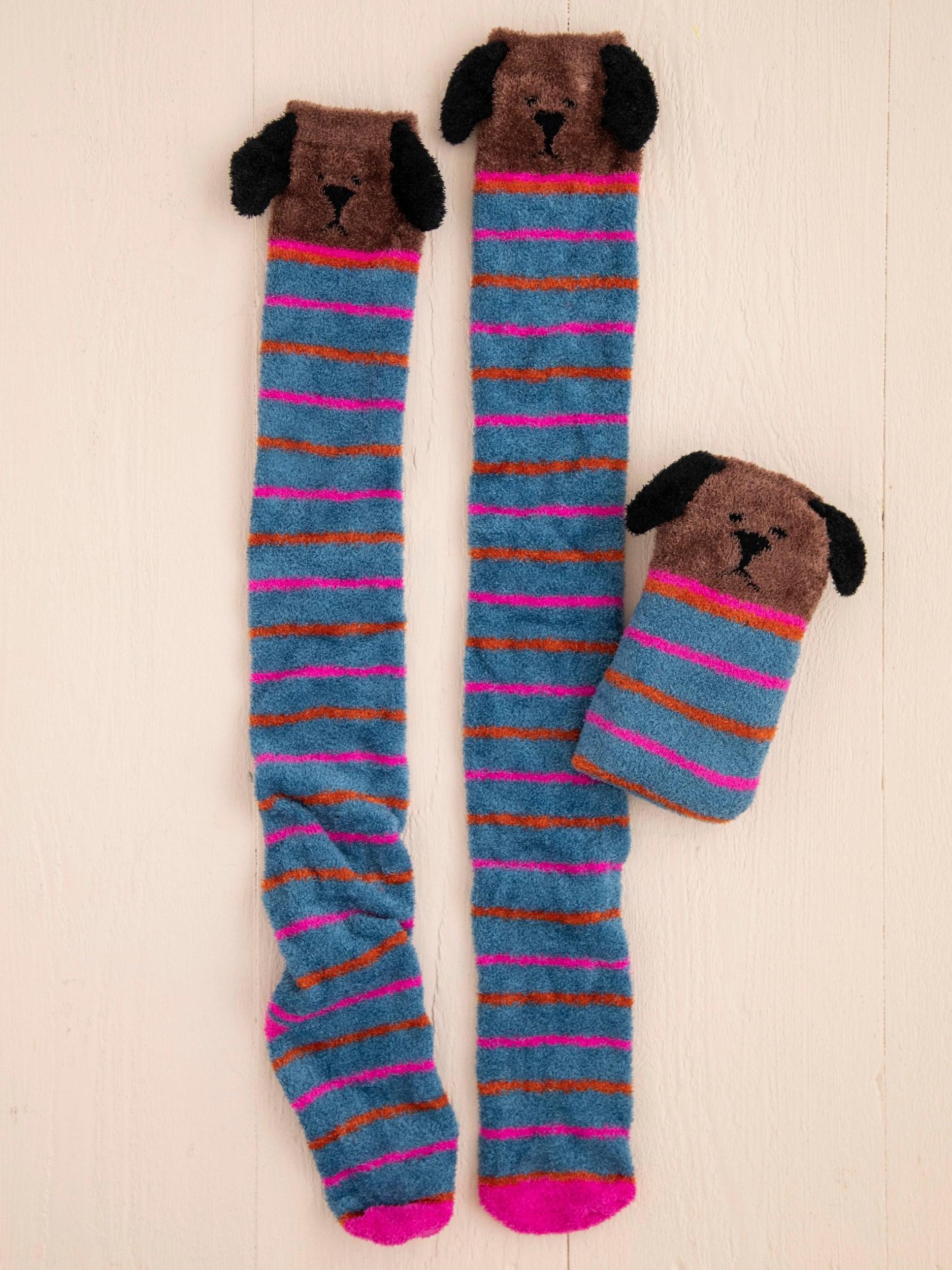 Over-the-Knee Critter Cozy Socks - Dog Product Image