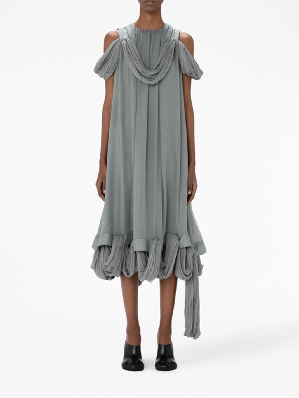 JW ANDERSON Asymmetric Sleeveless Midi Dress In Grey Product Image