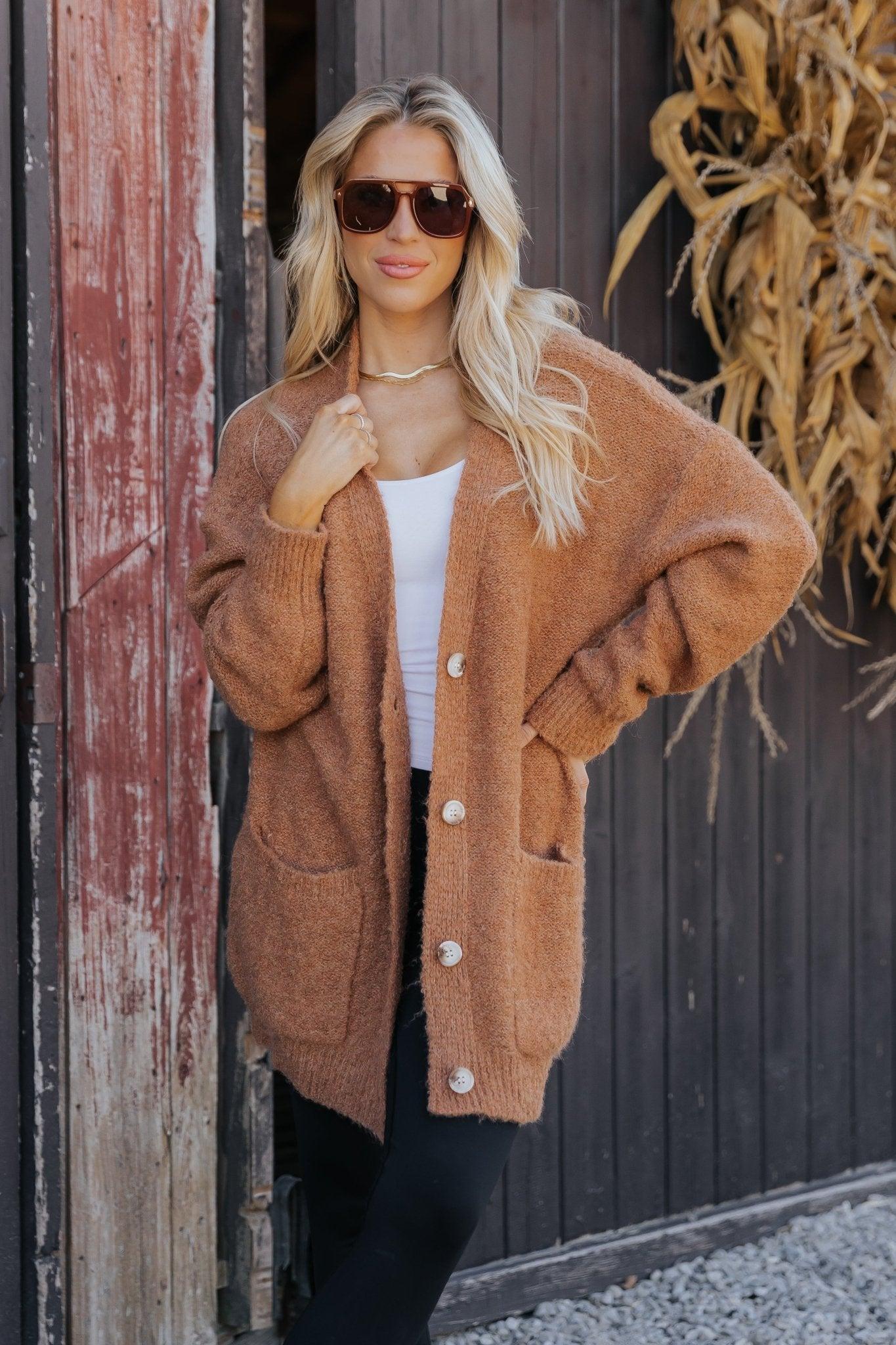 Sienna Fuzzy Button Down Cardigan-FINAL SALE Female Product Image