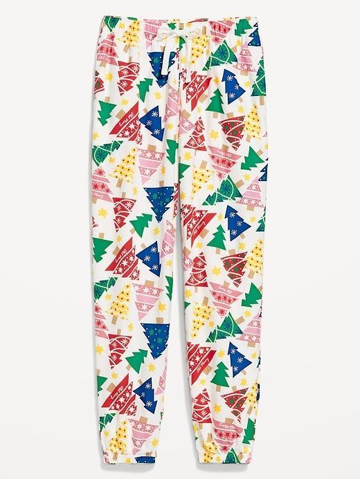High-Waisted Flannel Pajama Joggers for Women Product Image