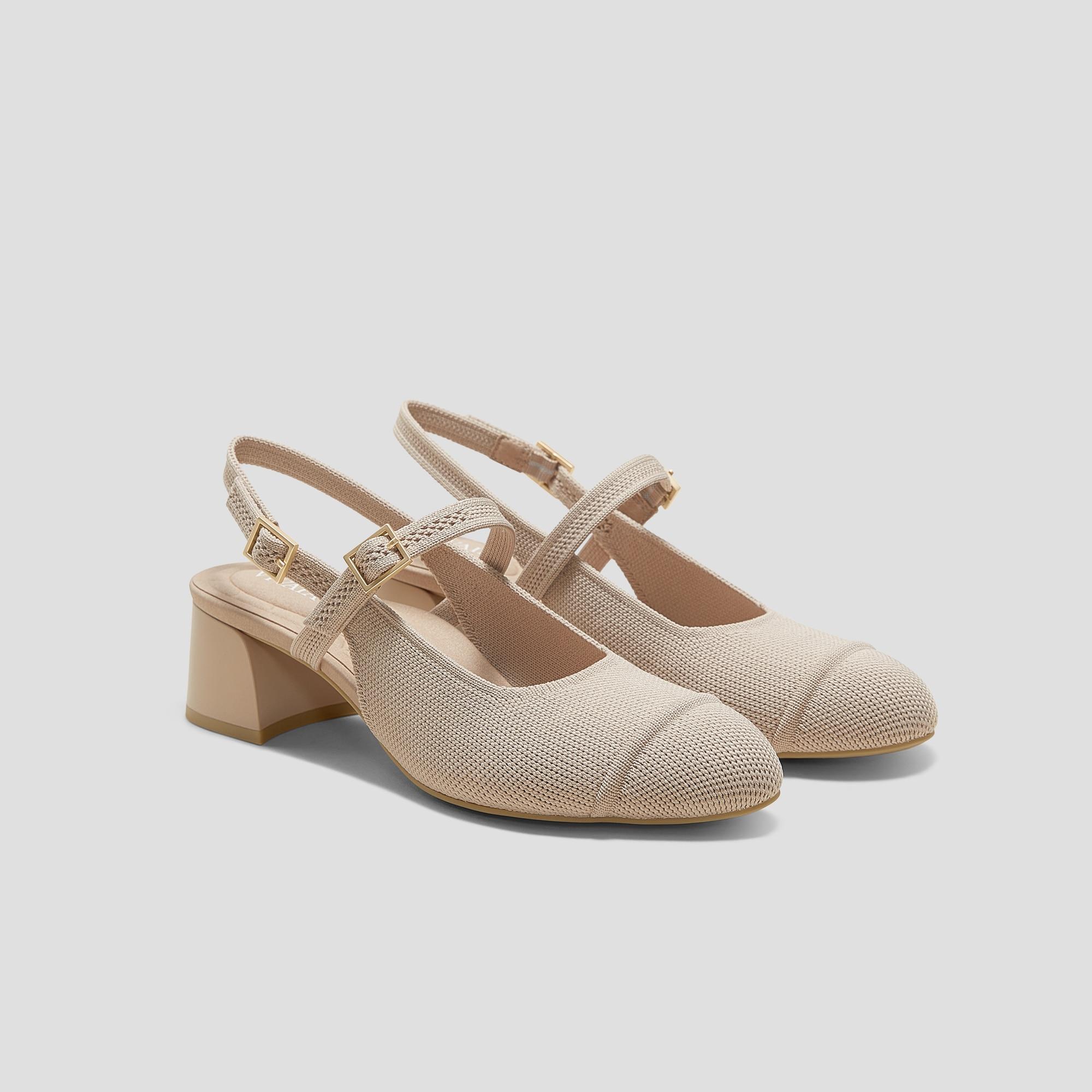 Almond-Toe Slingback Mary-Jane Sandals (Juliana) Product Image