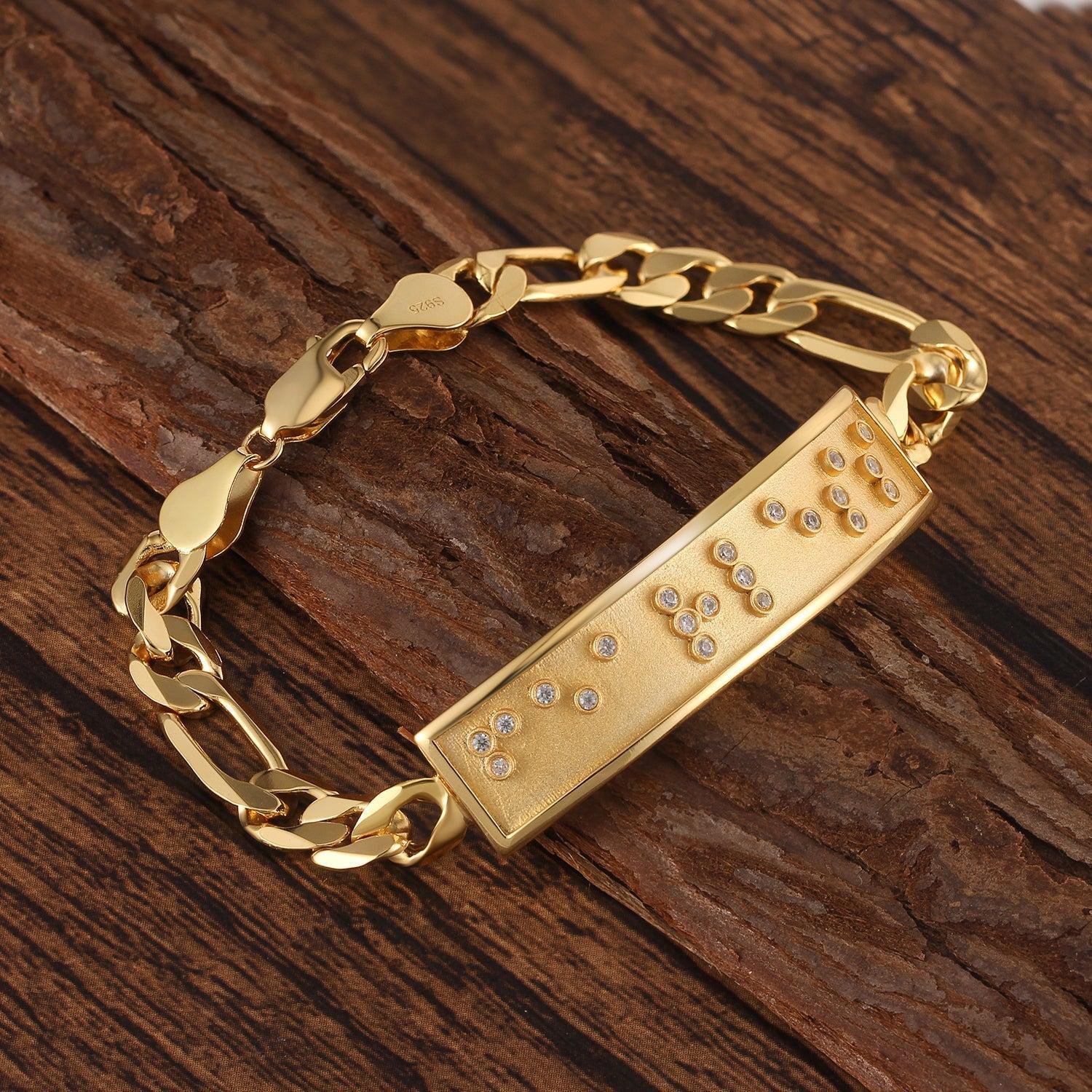 Touchstone Fearless ID Link Bracelet in Gold Product Image