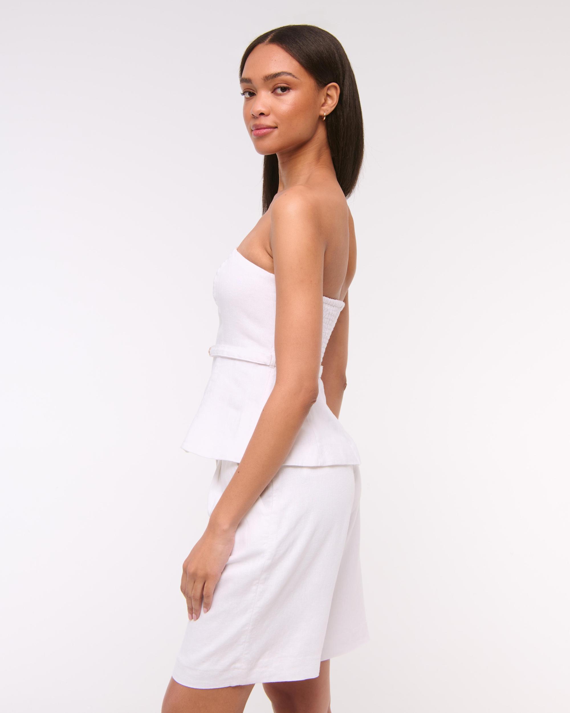 Premium Linen Strapless Tailored Top Product Image