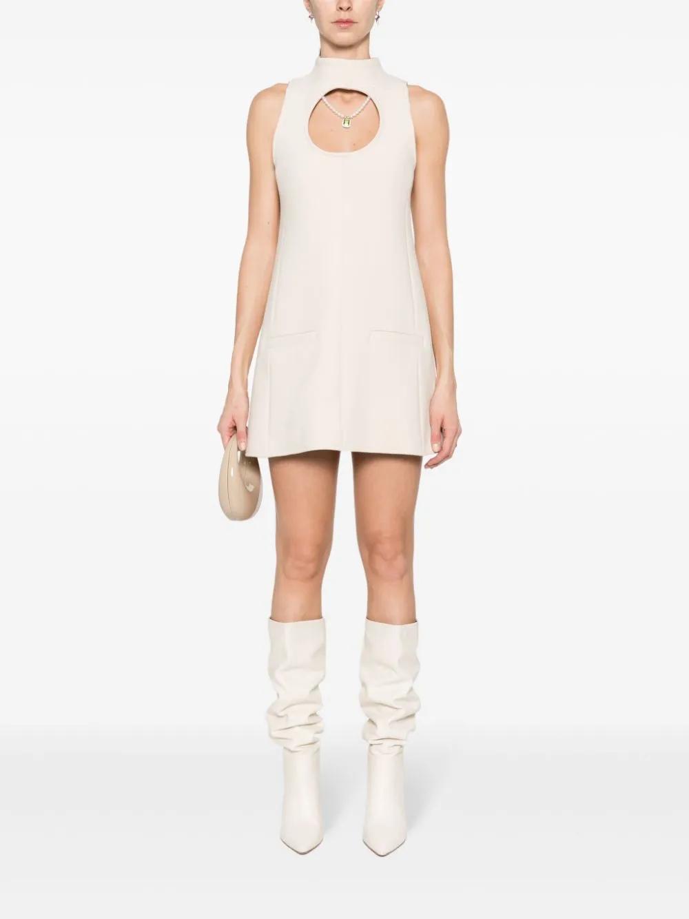 COURRÈGES Circle Cutout Minidress In Oats Product Image