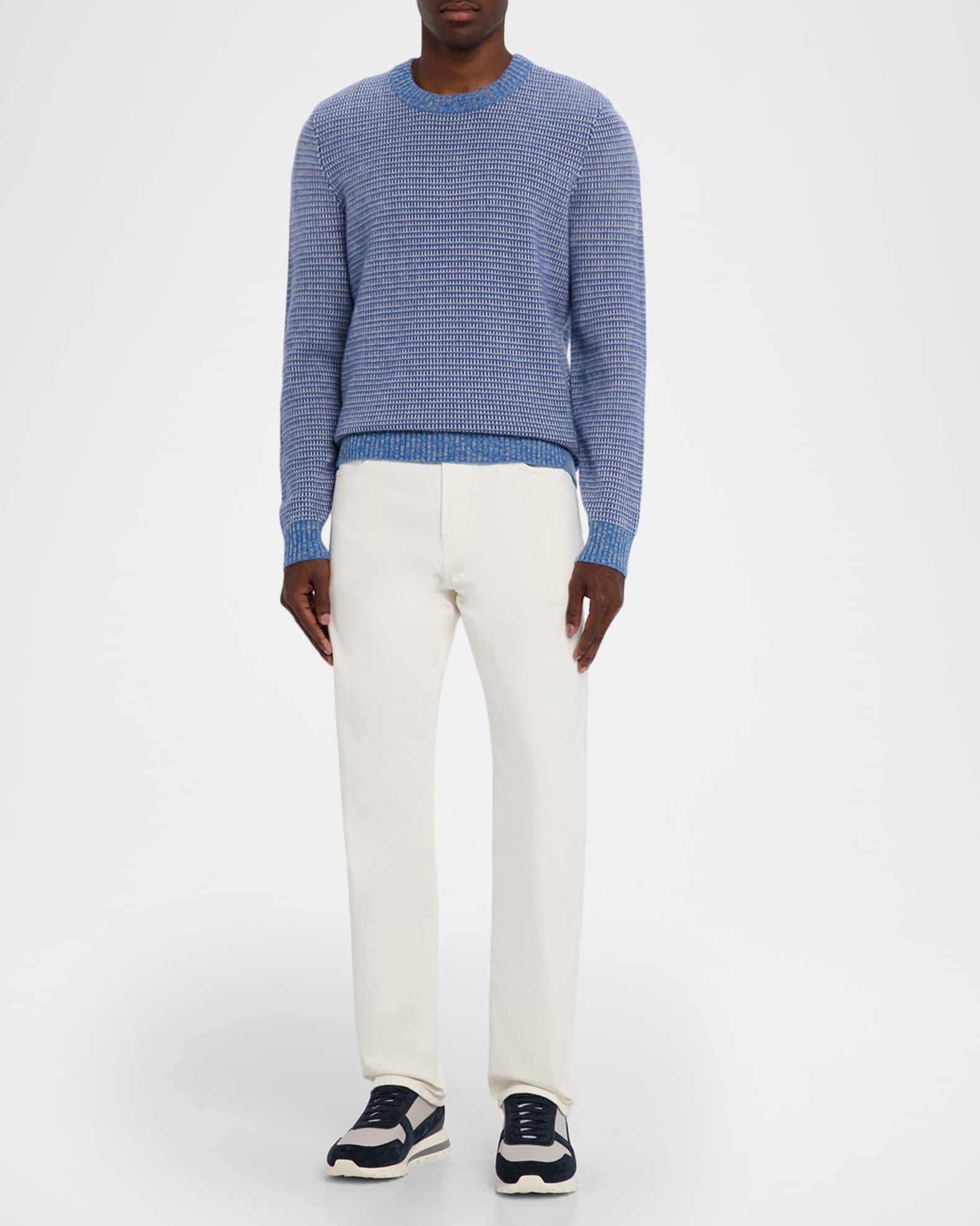 Men's Wool and Cashmere Melange Textured Crewneck Sweater Product Image