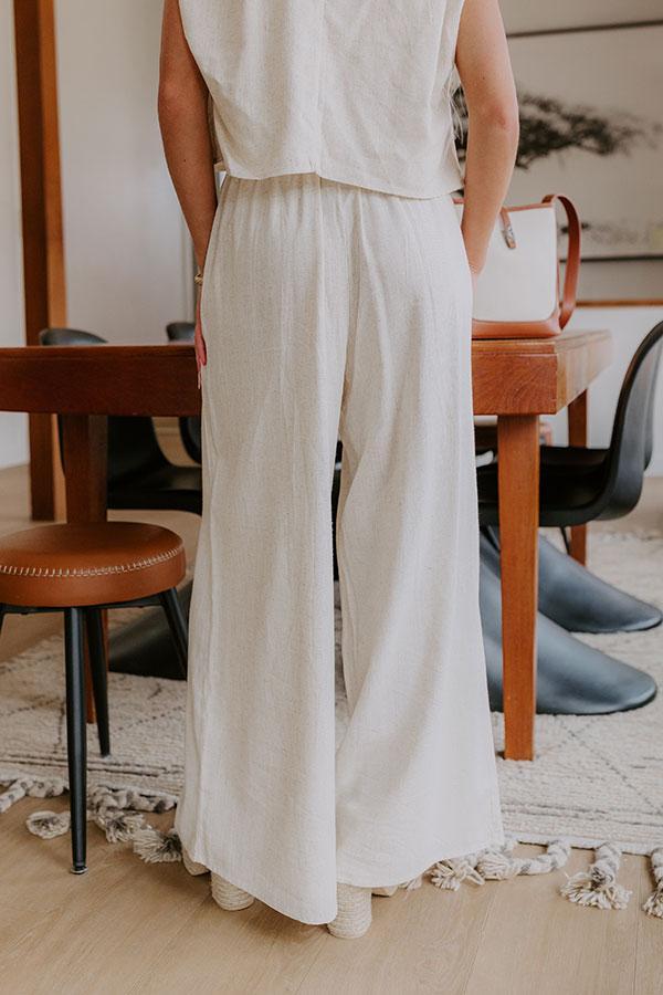 Boardwalk Stroll High Waist Linen-Blend Pants Product Image