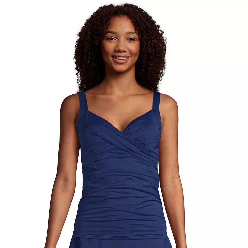 Women's Lands' End Underwire Surplice DD-Cup Tankini Swimsuit Top, Size: 6Dd, Deep  Blue Product Image