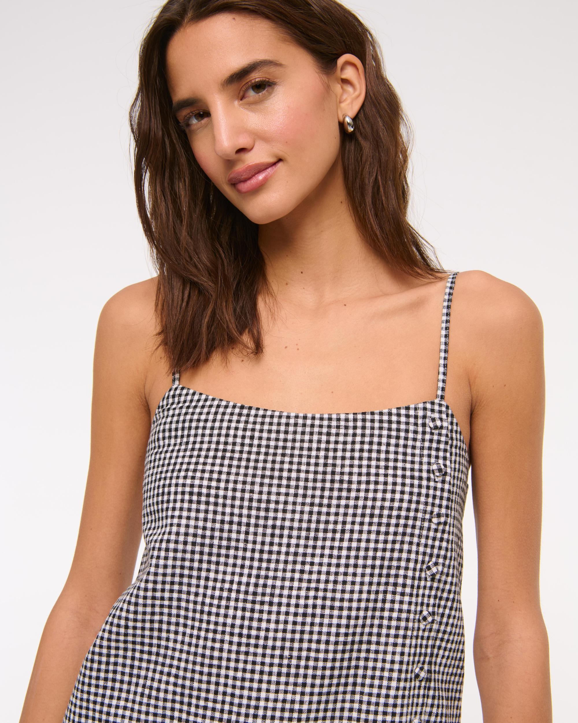 Linen-Blend Button Skort Product Image