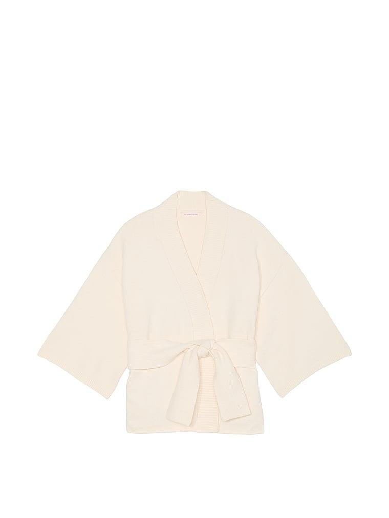 Luxe Crème Knit Wrap Sweater Product Image