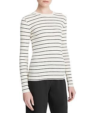 Womens Striped Cotton-Blend Crewneck Long-Sleeve T-Shirt Product Image