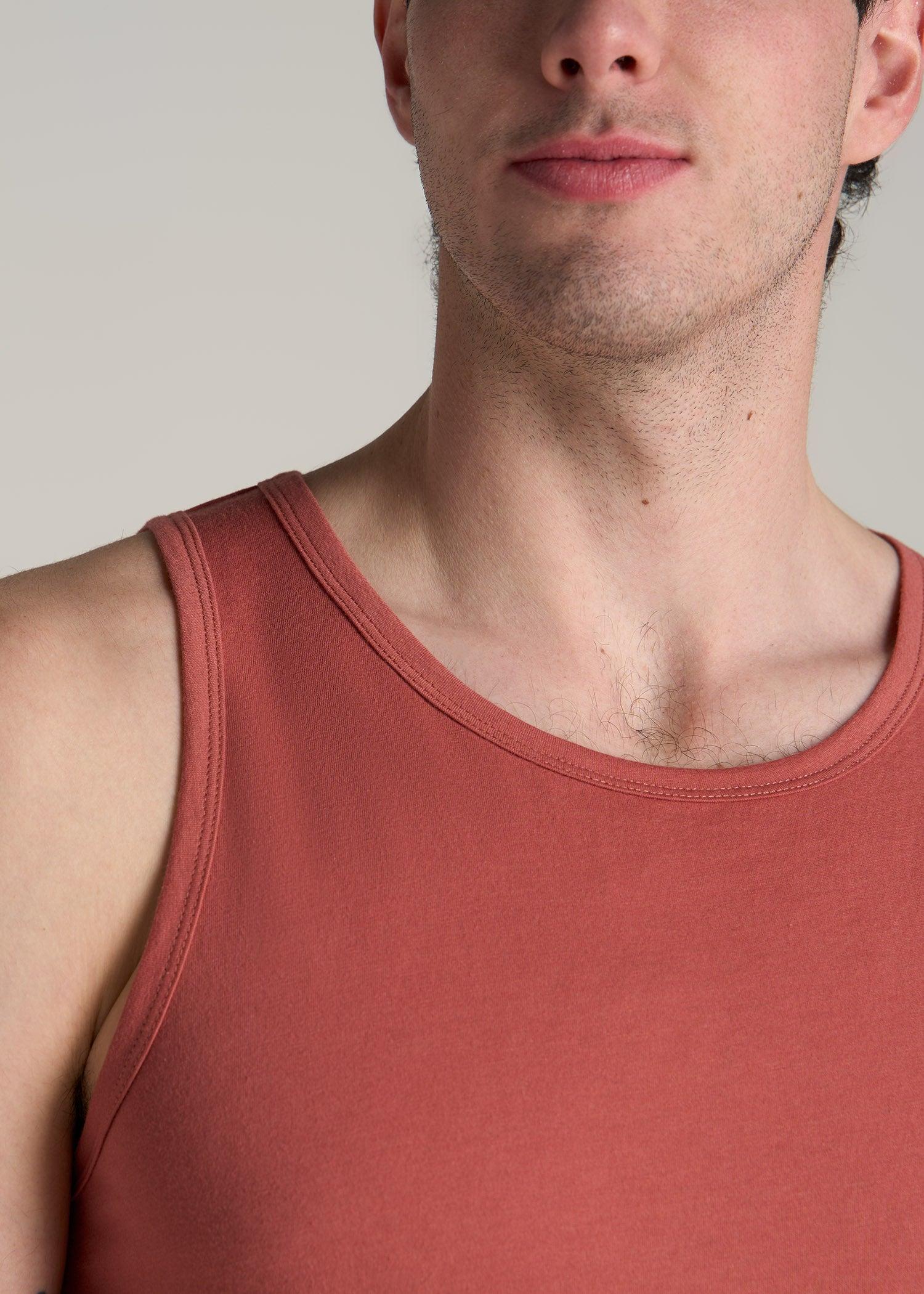 The Essentials: Men's Tall SLIM-FIT Beach Tank Top in Grey Blue Product Image