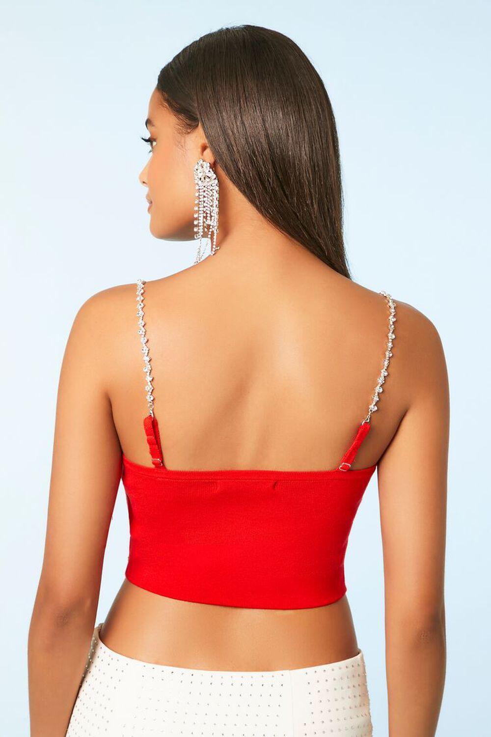 Sweater-Knit Rhinestone-Trim Crop Top | Forever 21 Product Image