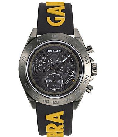 Mens Urban Chrono IP Yellow Gold Case & Silicone Strap Watch Product Image