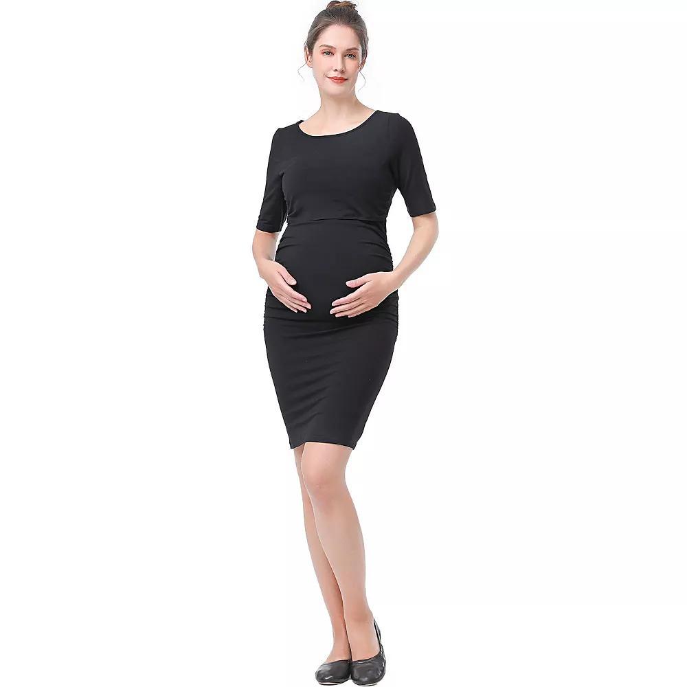 Maternity Pokkori Ruched Nursing Sheath Dress, Women's, Size: Medium-Mat, Green Green Product Image