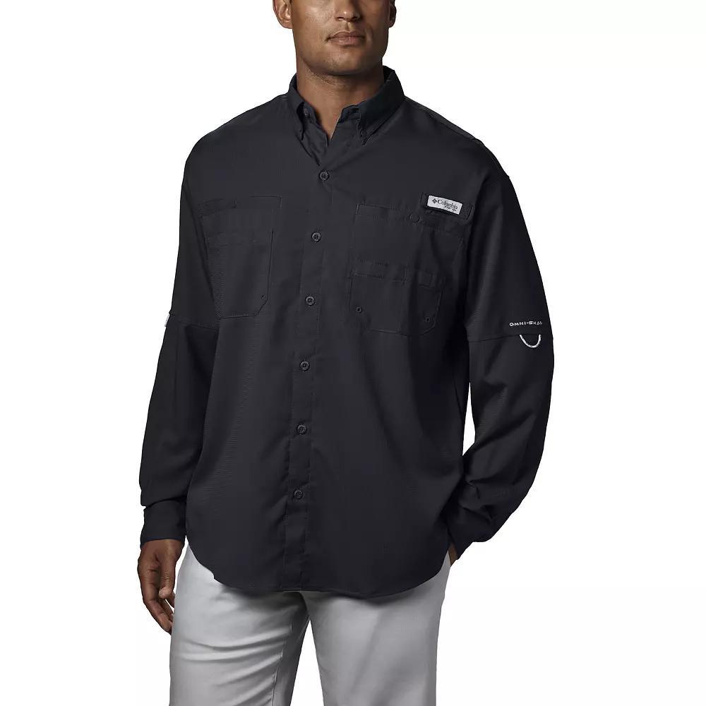 Men's Columbia PFG UPF 40 Tamiami™ II Long Sleeve Button-Down Shirt, Size: Medium, Black Product Image