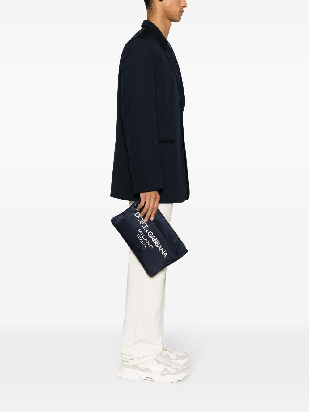 logo-appliqué clutch bag Product Image