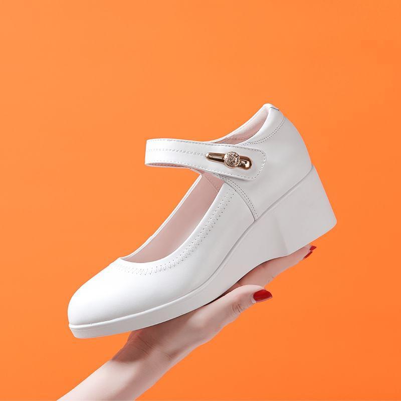 Platform Wedge Mary Jane Pumps Product Image